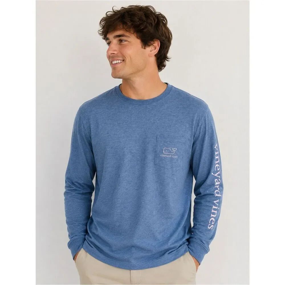 Vineyard Vines Men’s Long Sleeve Pocket Tee – Size Small